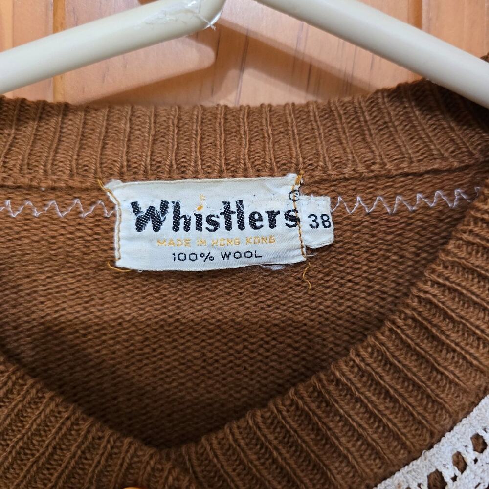 VINTAGE Whistler's 100% Wool Cardigan Size 38 - Picture 5 of 5